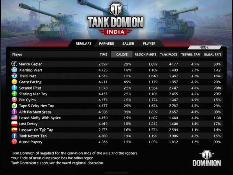 Player Distribution Across Indian States Tank Dominion India Regional Player Statistics